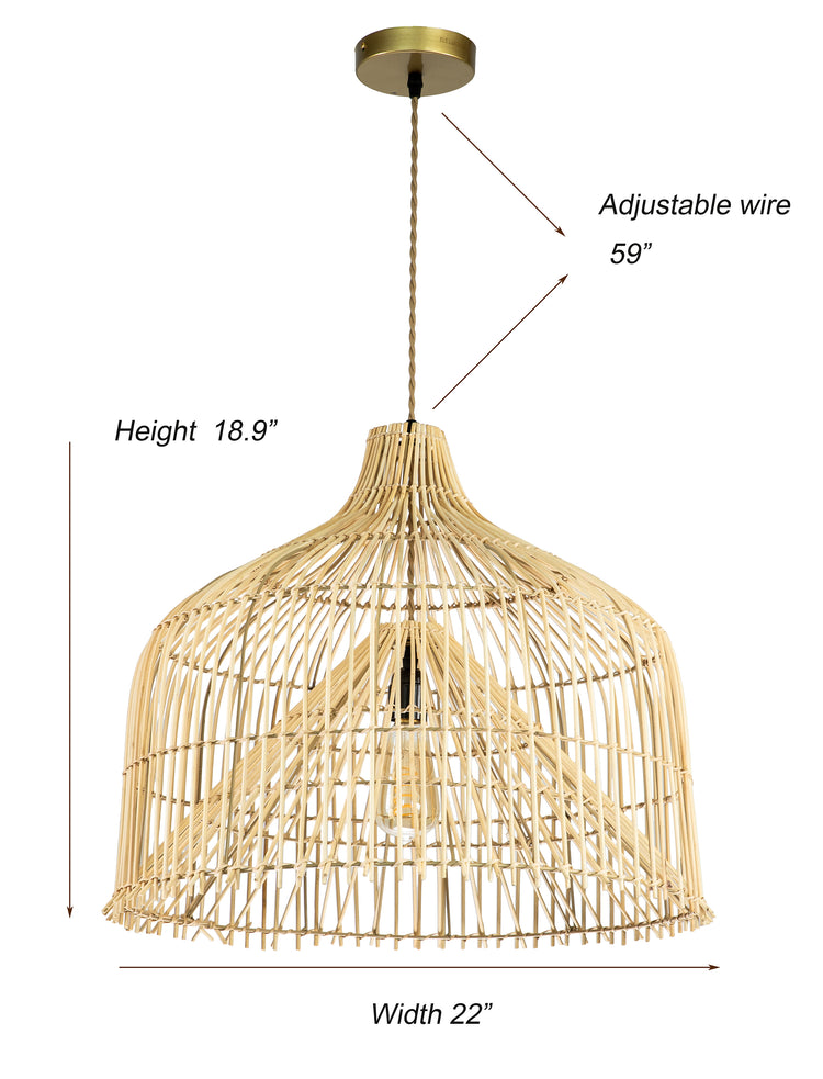 Handmade Large Basket Pendant Light