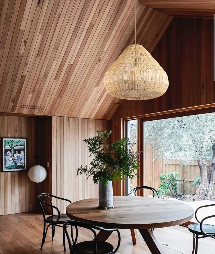 Handmade Boho Rattan Pendant Light