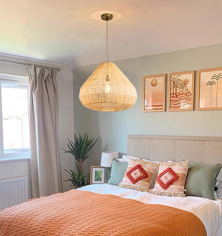 Handmade Boho Rattan Pendant Light