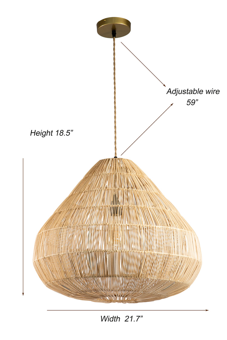 Handmade Boho Rattan Pendant Light