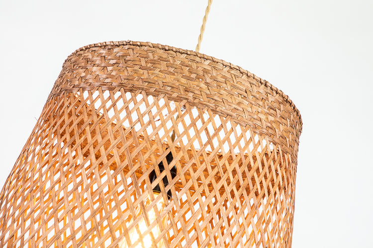 Rattan Cylnider Pendant Light