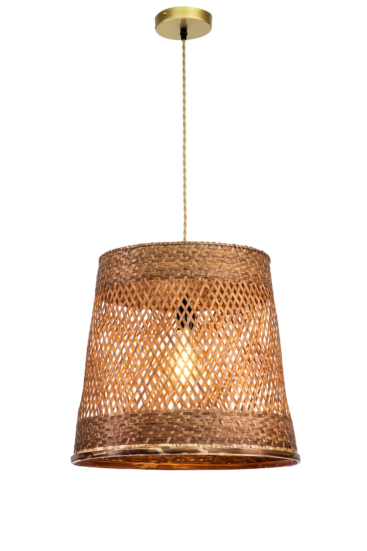 Rattan unique cylinder pendant light