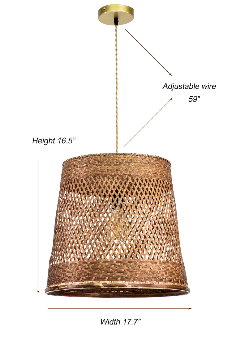 Rattan Cylnider Pendant Light