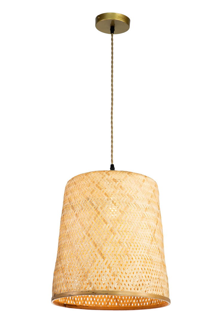 Rattan Cylinder Hanging Pendant Light