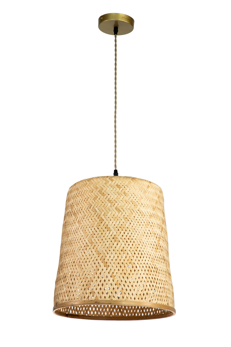 Rattan Cylinder Hanging Pendant Light
