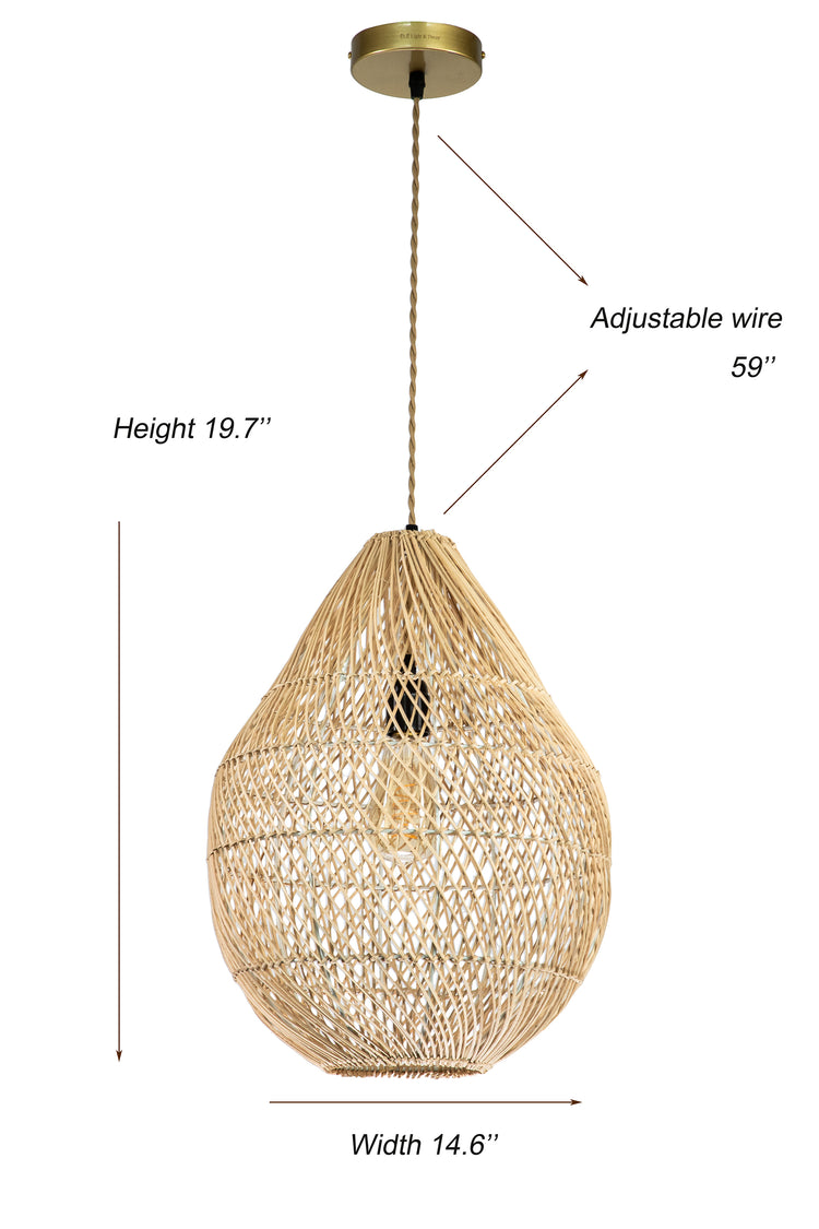 Handmade Rattan Hanging Pendant Light