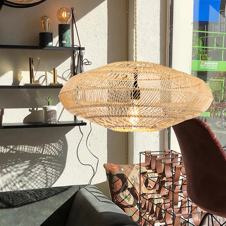 Handmade Rattan Pendant Light 23.6"x10.2"