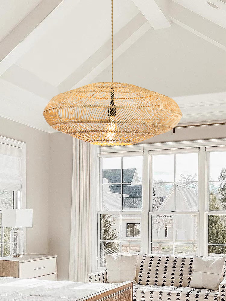 Handmade Rattan Pendant Light 23.6"x10.2"