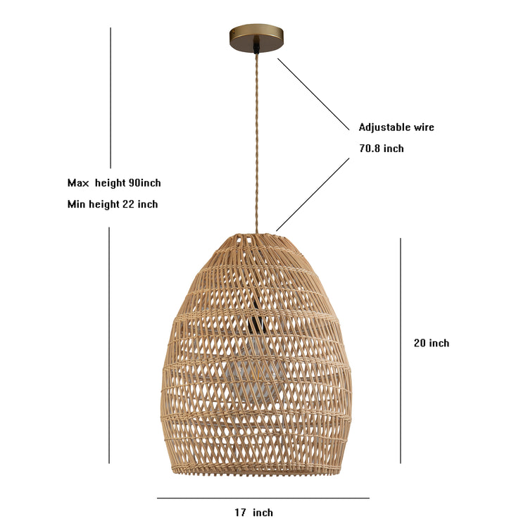 Veremund Light Bell Pendant Wicker Rattan Light
