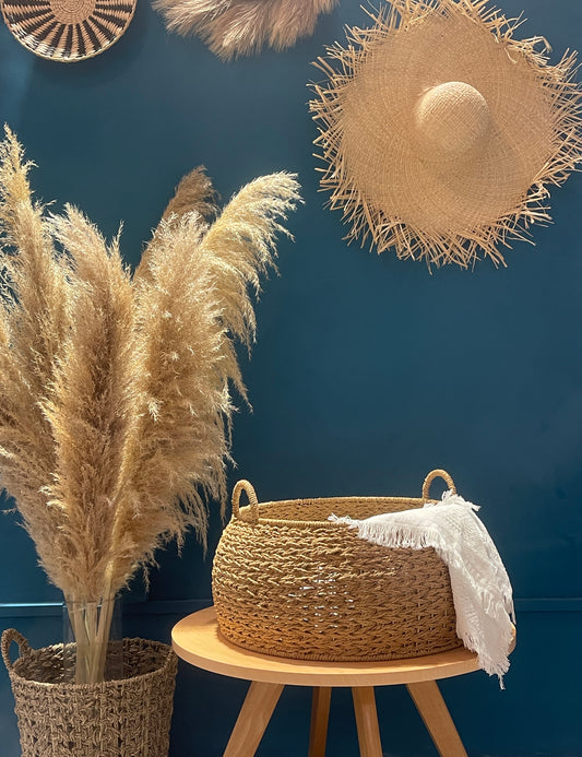 ELE LIGHT & DECOR Woven Large Decorative Boho Storage Basket