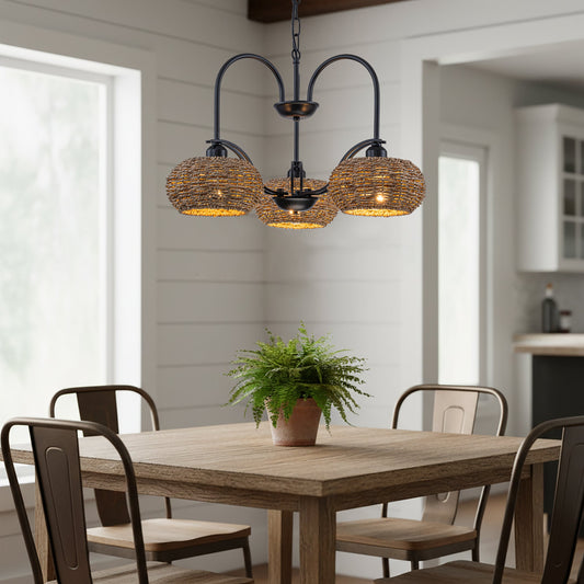 Vesper 3-Light Modern Farmhouse Rustic Chandelier