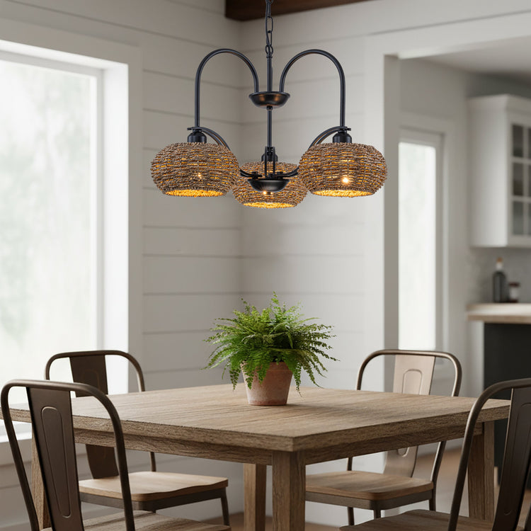 Vesper 3-Light Modern Farmhouse Rustic Chandelier