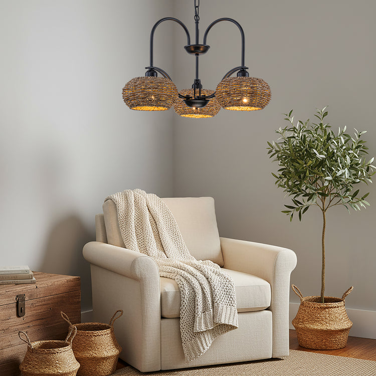 Vesper 3-Light Modern Farmhouse Rustic Chandelier