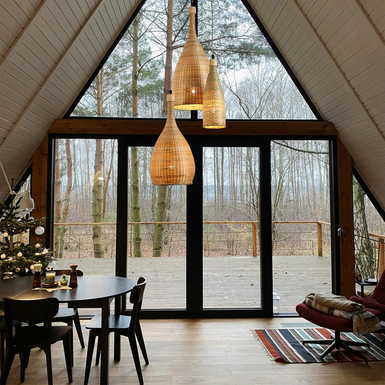 Ele Three Lights Rattan Pendant