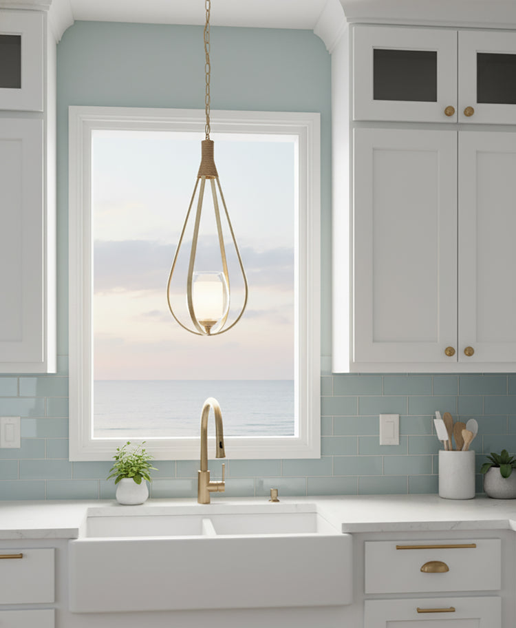 Dawana 1-Light Modern Pendant Light with Jute Accents
