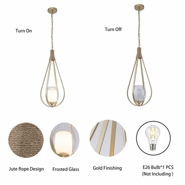 Dawana 1-Light Modern Pendant Light with Jute Accents