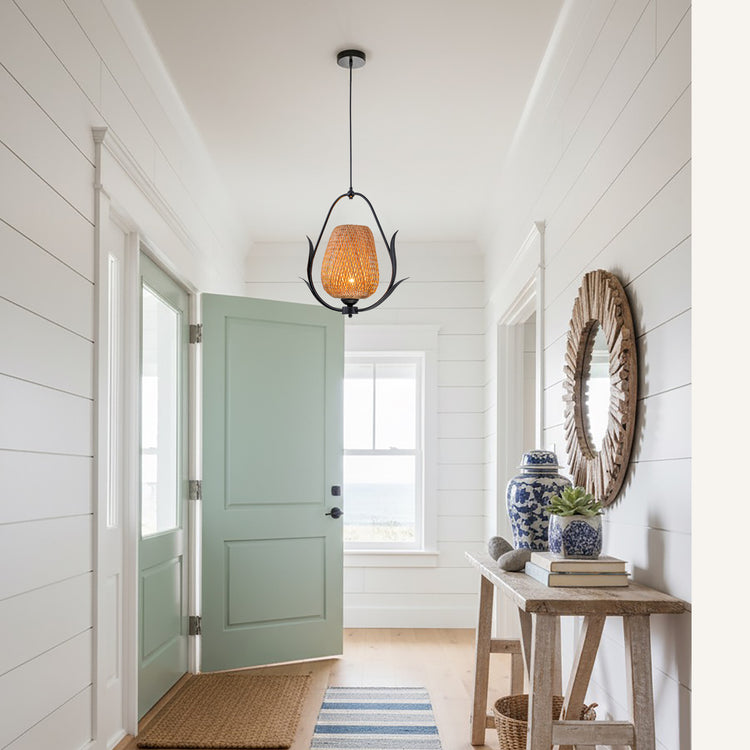 Lia 1-Light Rattan Pendant Light