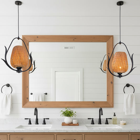 Lia 1-Light Rattan Pendant Light