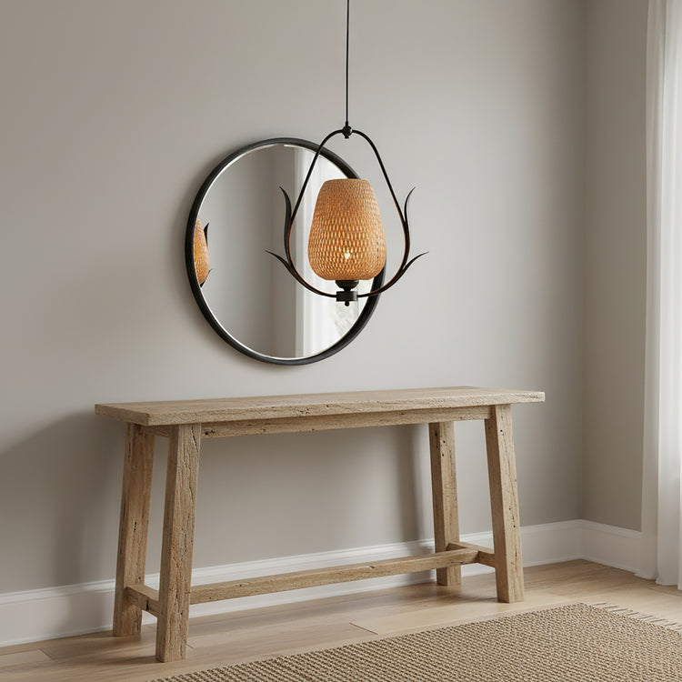 Lia 1-Light Rattan Pendant Light