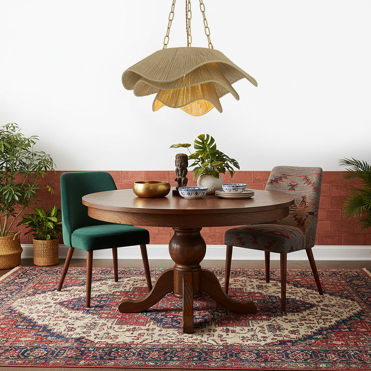 Alana 1-Light Rattan Tiered Pendant, Coastal Boho - Handwoven