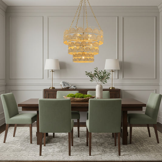 Auris 7-Light Rattan Tiered Chandelier, Coastal Boho - Handwoven