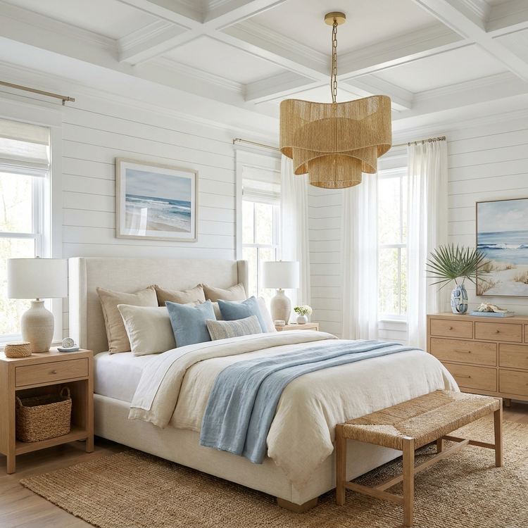 Sienna 3-Light Rattan Tiered Chandelier, Coastal Boho - Handwoven