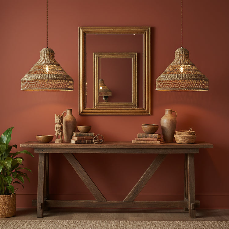 Homa Statement Rattan Lighting Set