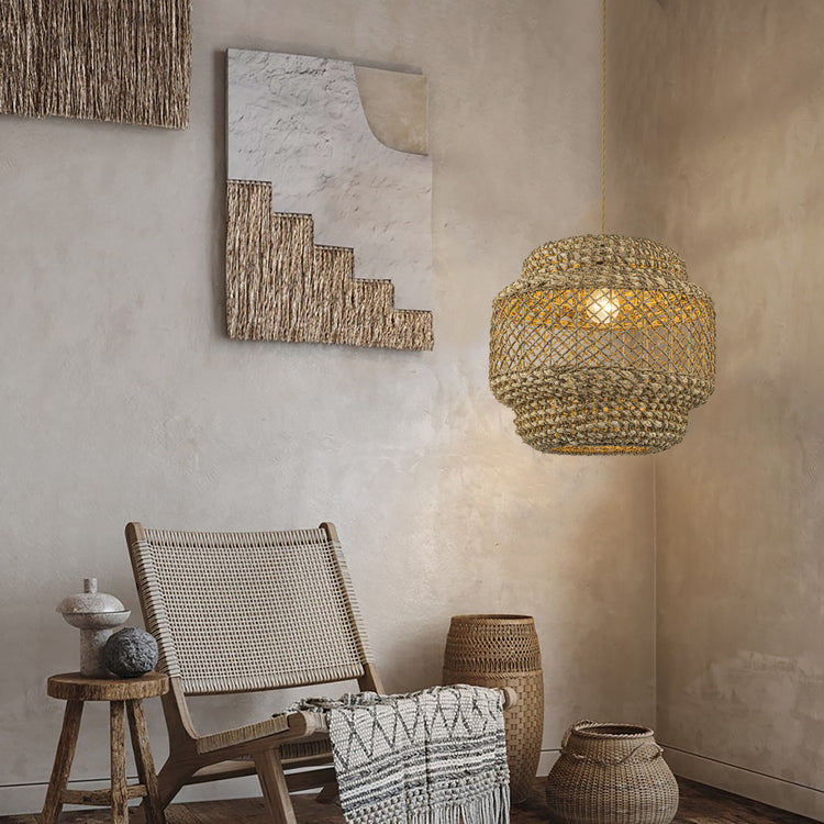 Homa Statement Rattan Lighting Set