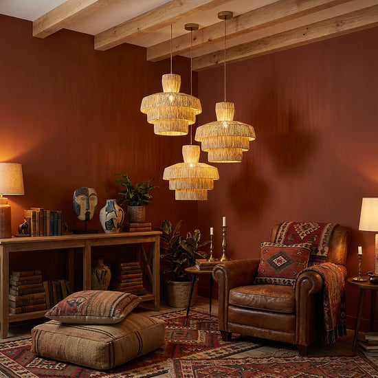 3-Tier Woven Fringe Pendant