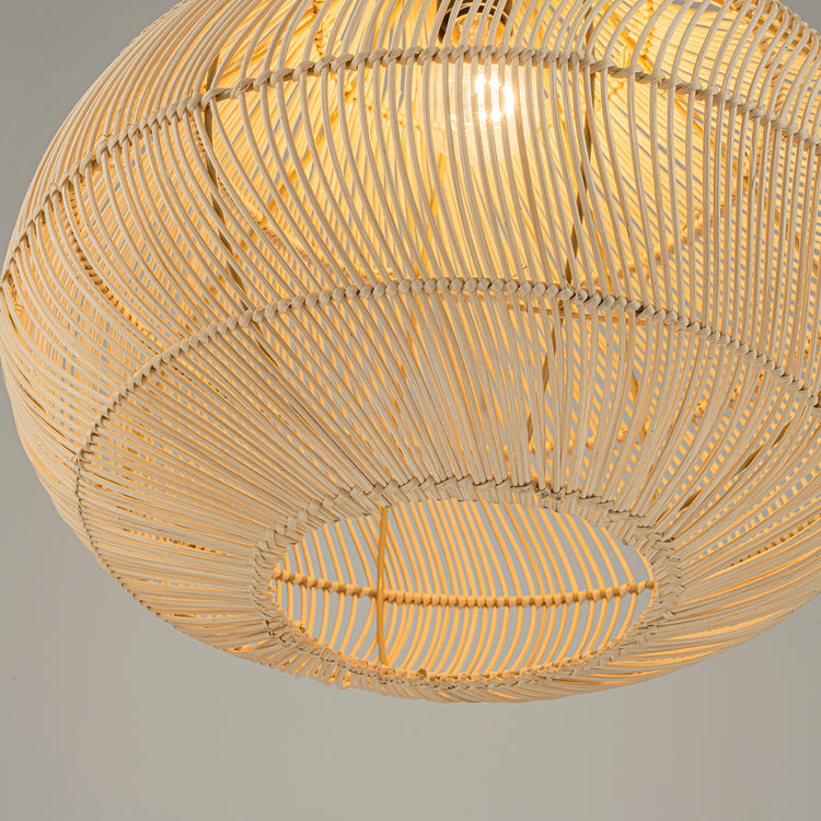 Roj Rattan Teardrop Pendant Light, Coastal Boho Handwoven Natural Shade