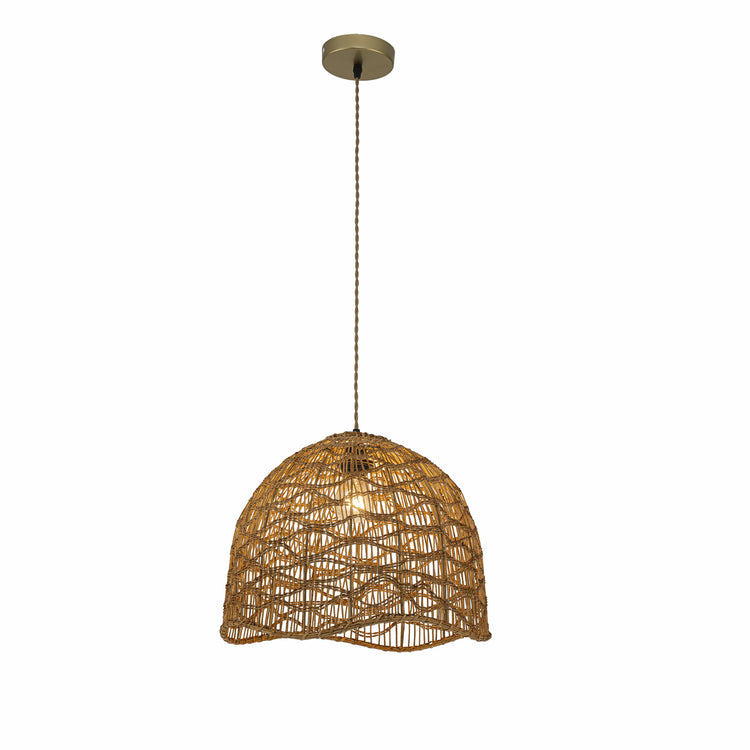 Nami 1-Light Rattan Dome Pendant, Japandi Boho - Handwoven