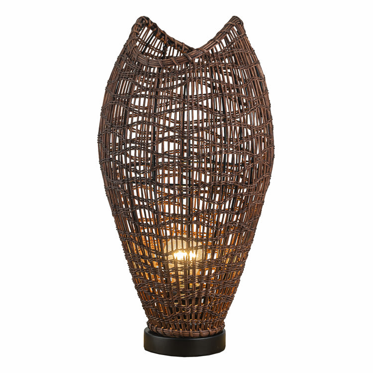 Kyoto 1-Light Rattan Table Lamp, Coastal Boho Japandi - Handwoven