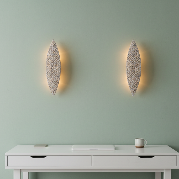 Ele 2-Light Modern Coastal Natural Rattan Sconce (2 Pack)