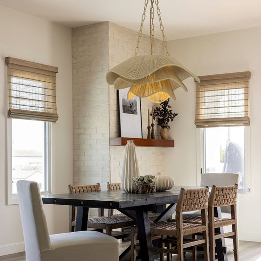 Alana 1-Light Rattan Tiered Pendant, Coastal Boho - Handwoven