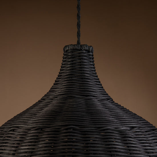 Created with a natural woven rattan design and a dome shape
