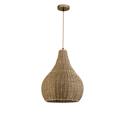 Annika Light Teardrop Wicker Rattan Pendant Light