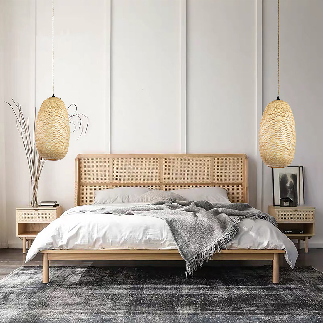 The natural warmth of rattan glows the airy look of an openweave