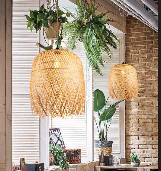 Boho Rattan Pendant Light